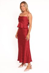 Belle Two Piece Set - Burgundy