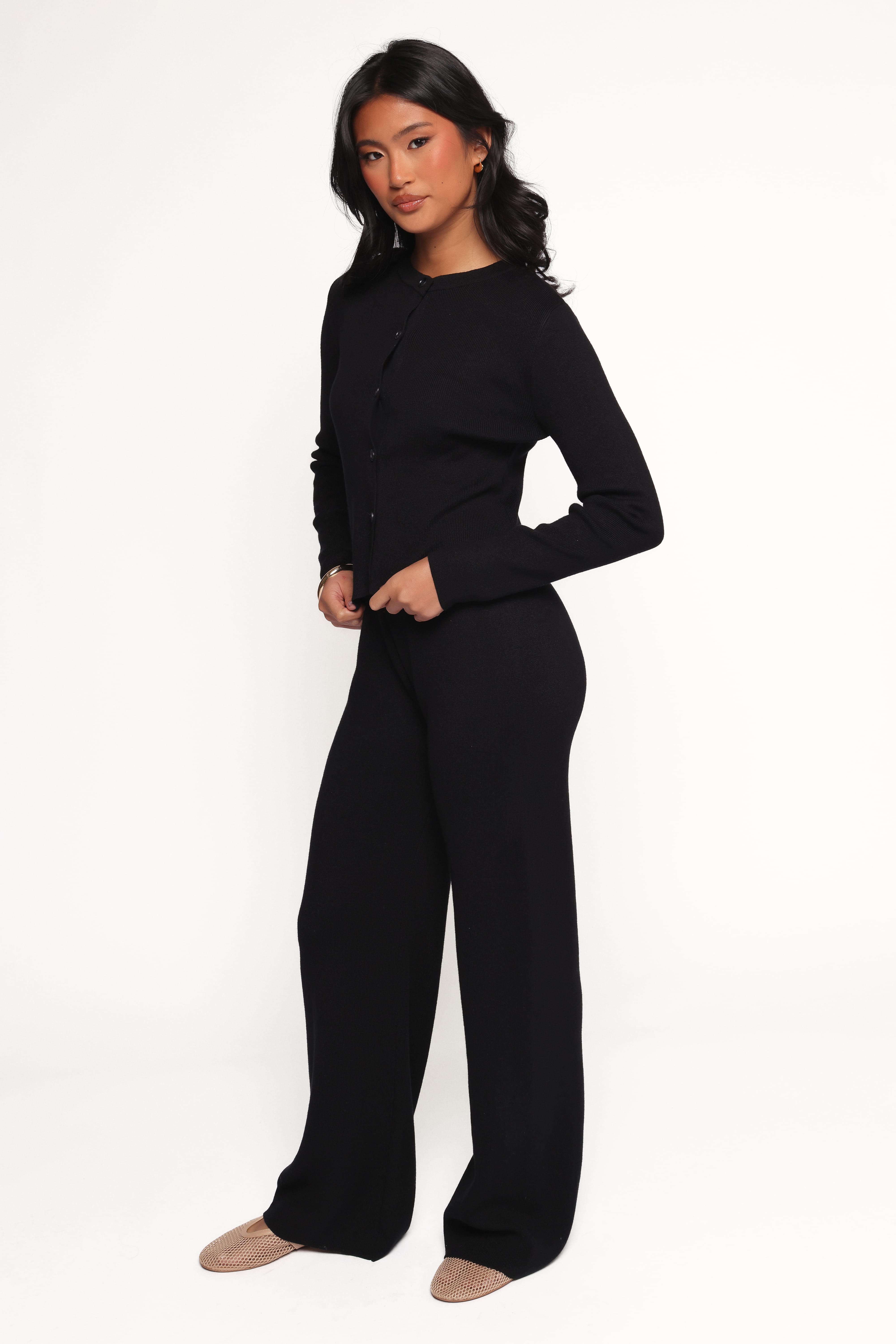 Elliot Knitted Pant Set - Black