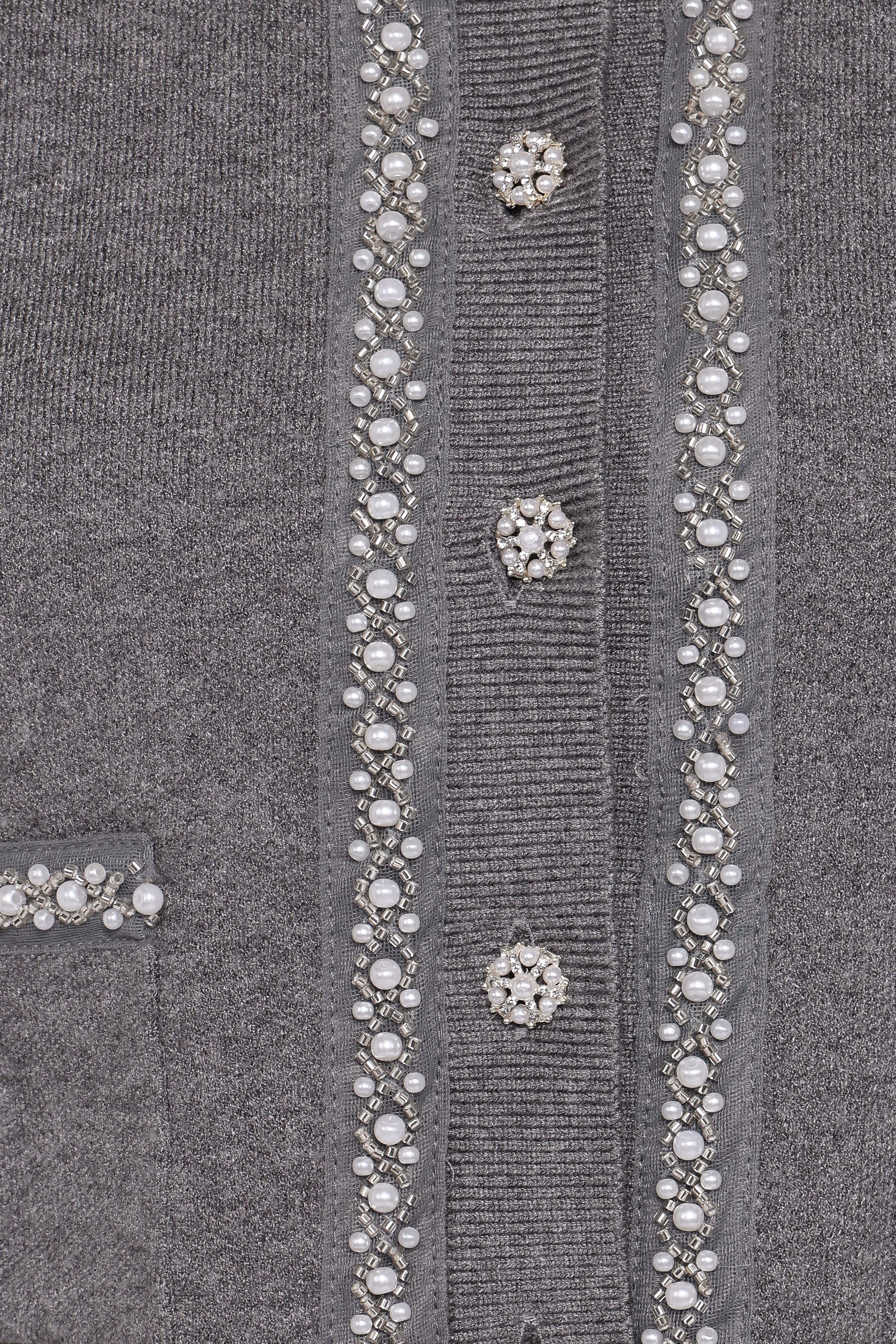 Lumi Pleated Skirt Sweater Set - Grey