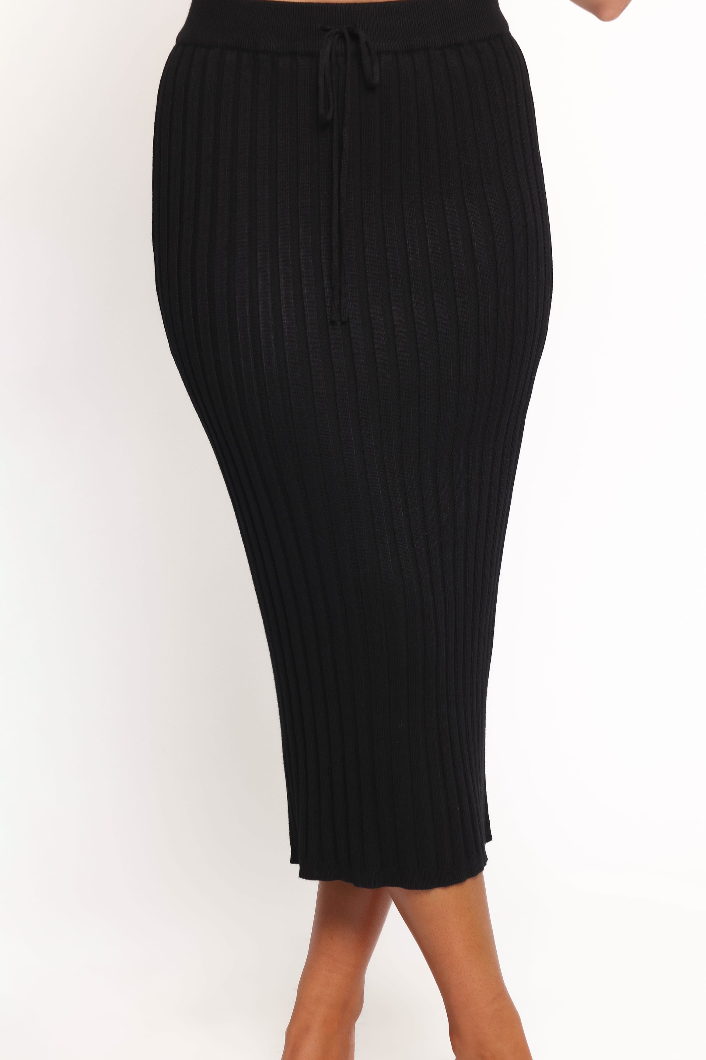 Richelle Ribbed Knit Skirt Set - Black
