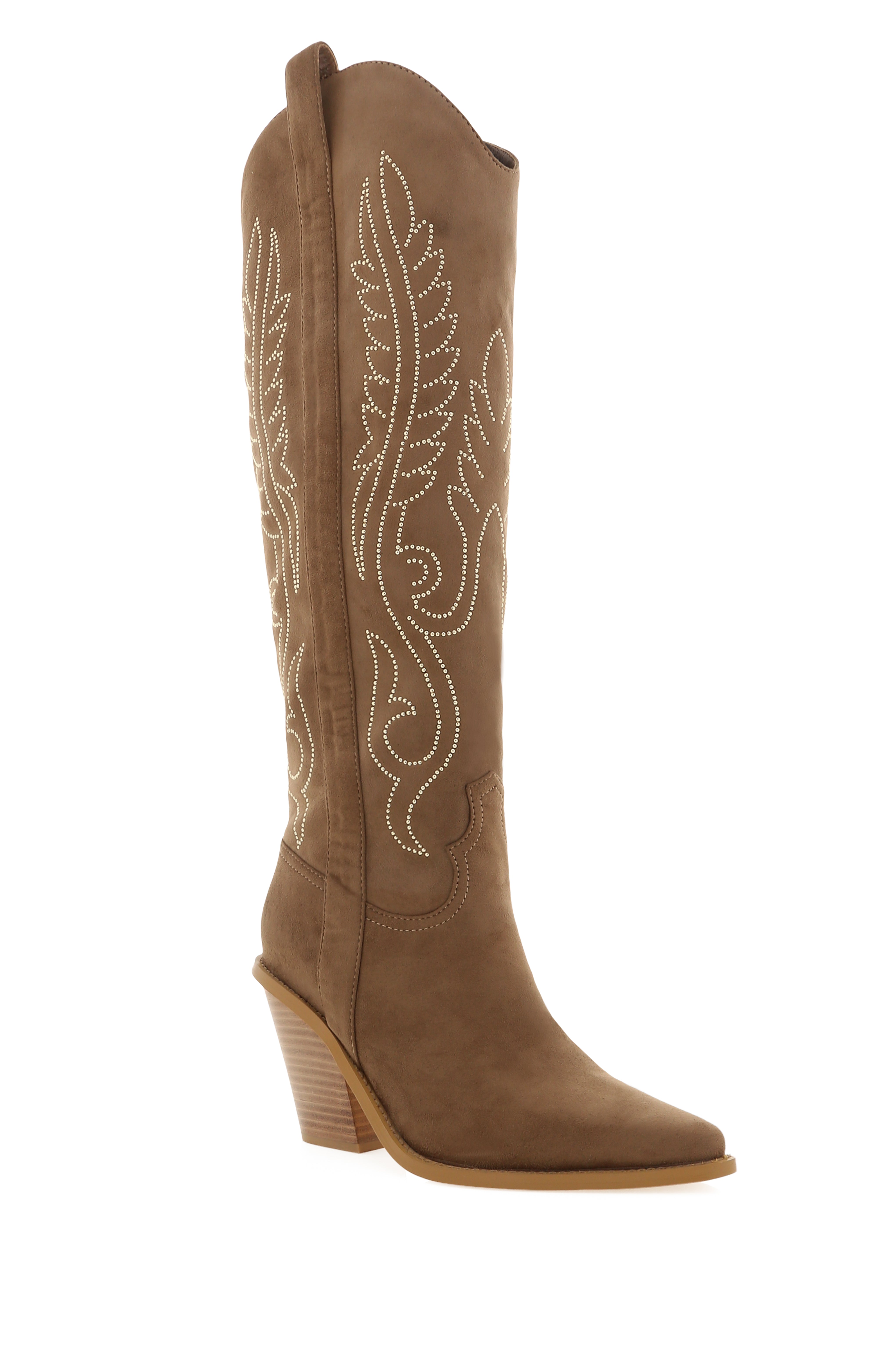 Sally Cowboy Boot - Taupe