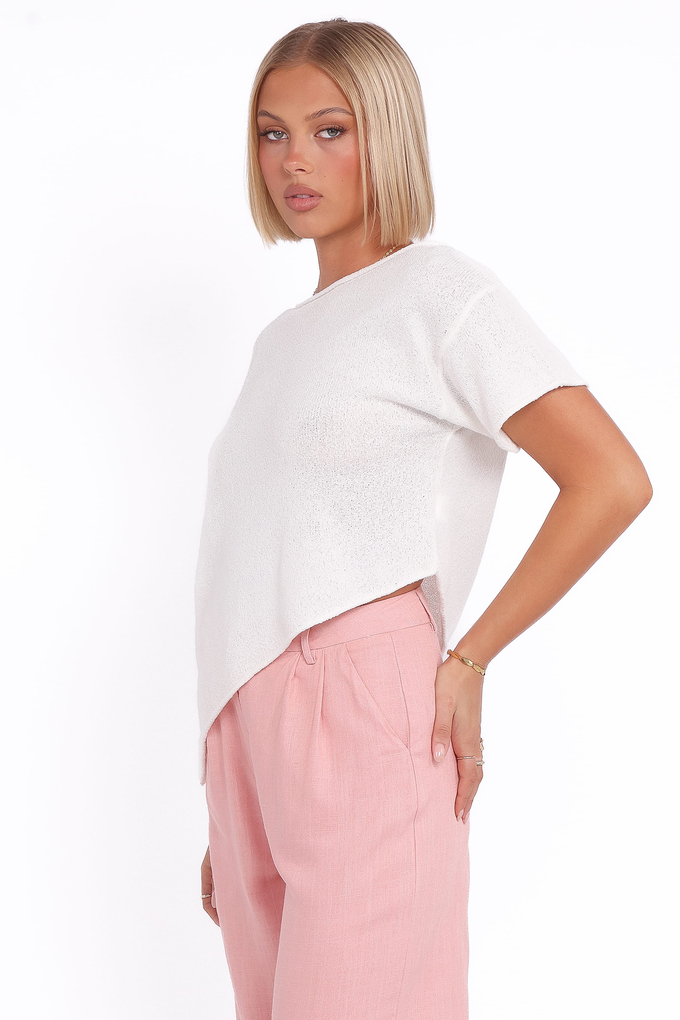 Ardena Boucle Knit Top - Cream