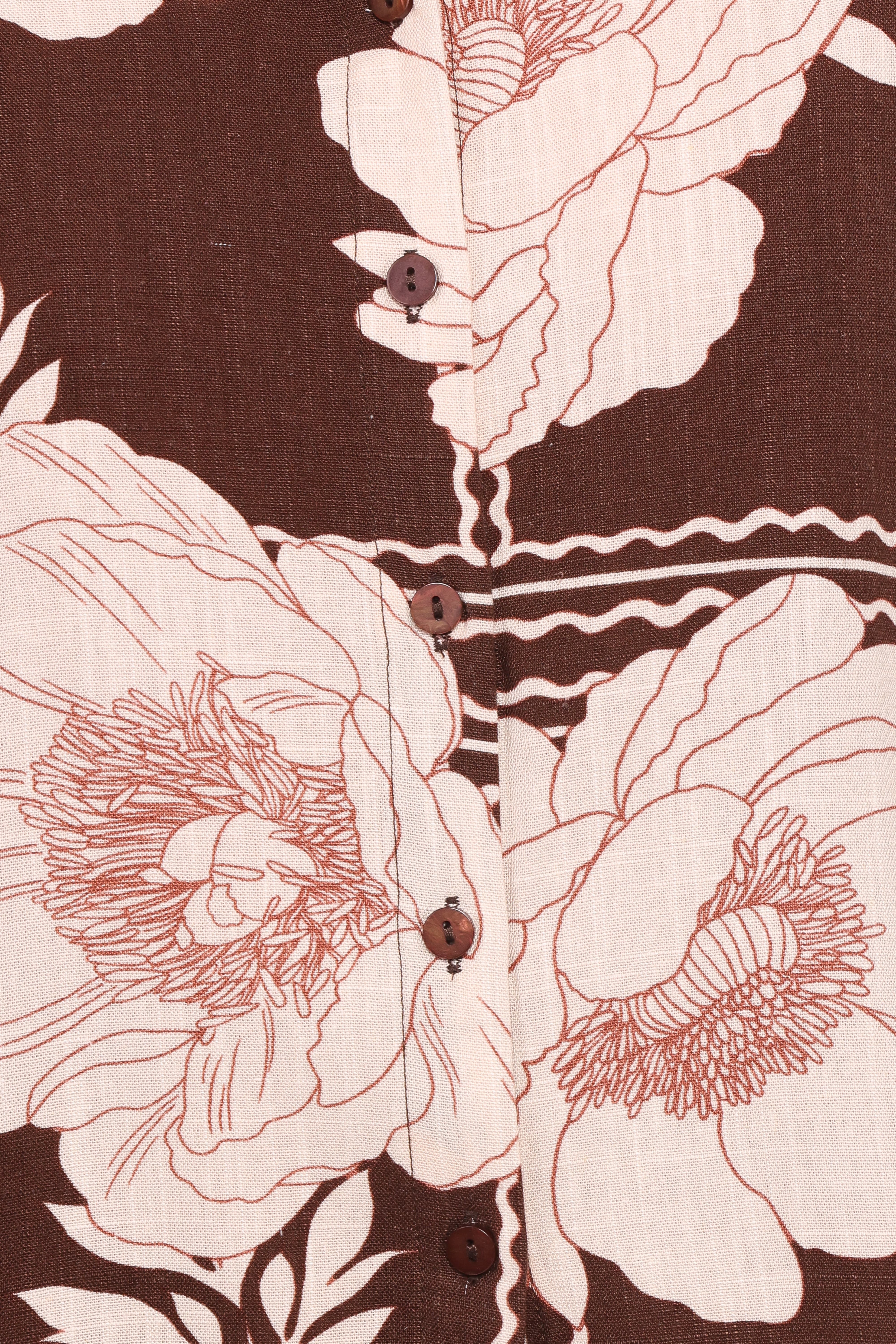 Bernadine Short Sleeve Shirt - Brown Floral