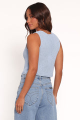 Kendall Knit Top - Light Blue