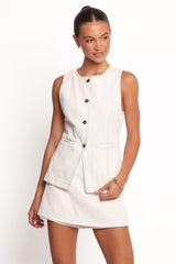 Kristy Denim Vest - White