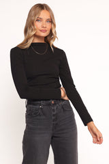 Nissa Long Sleeve Top - Black