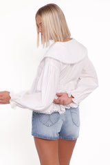 Orly Lace Trim Top - Off White