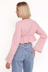 Reed Long Sleeve Top - Pink