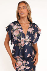 Ricki Top - Navy Floral