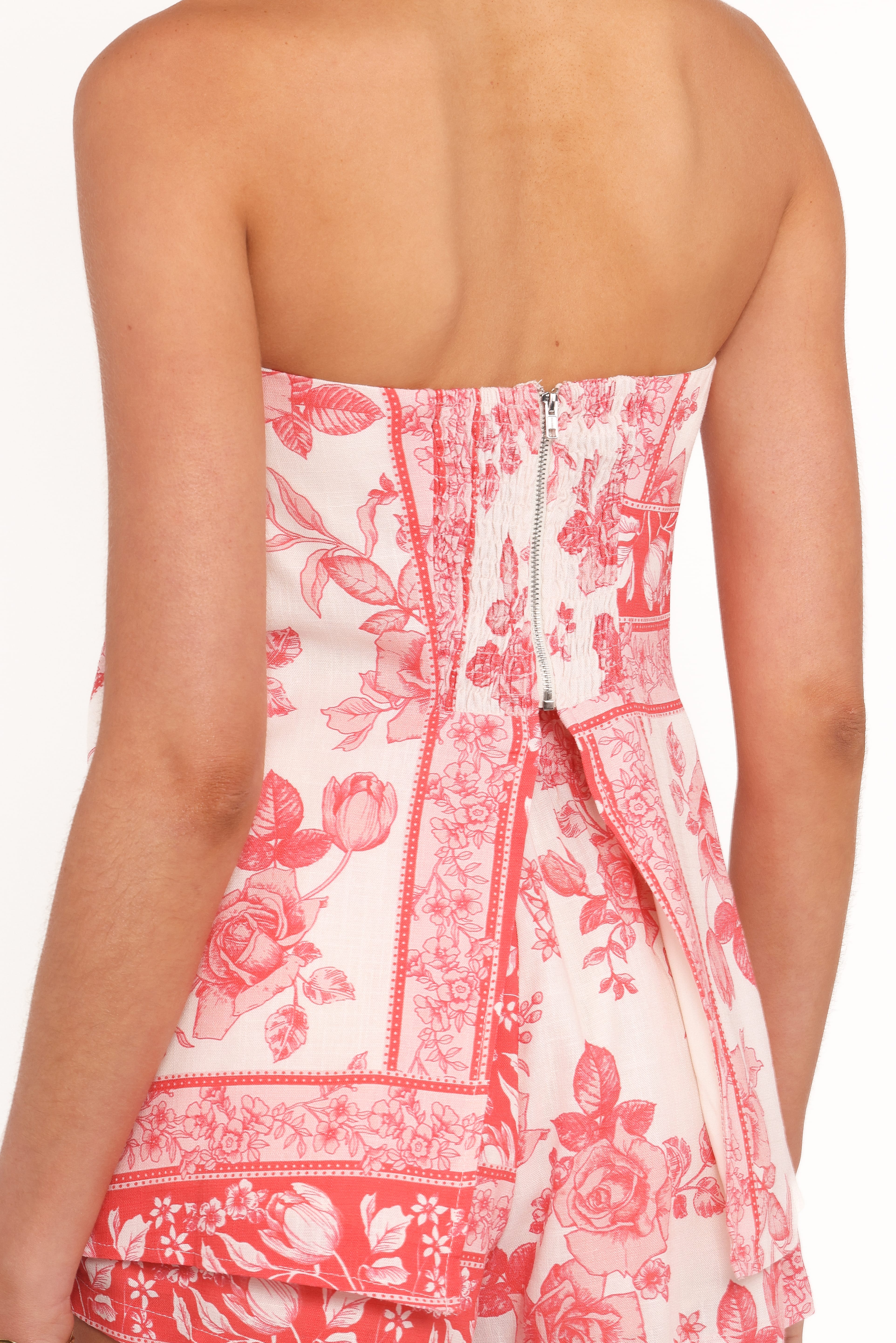 Rosemarie Strapless Top - Rose Tile